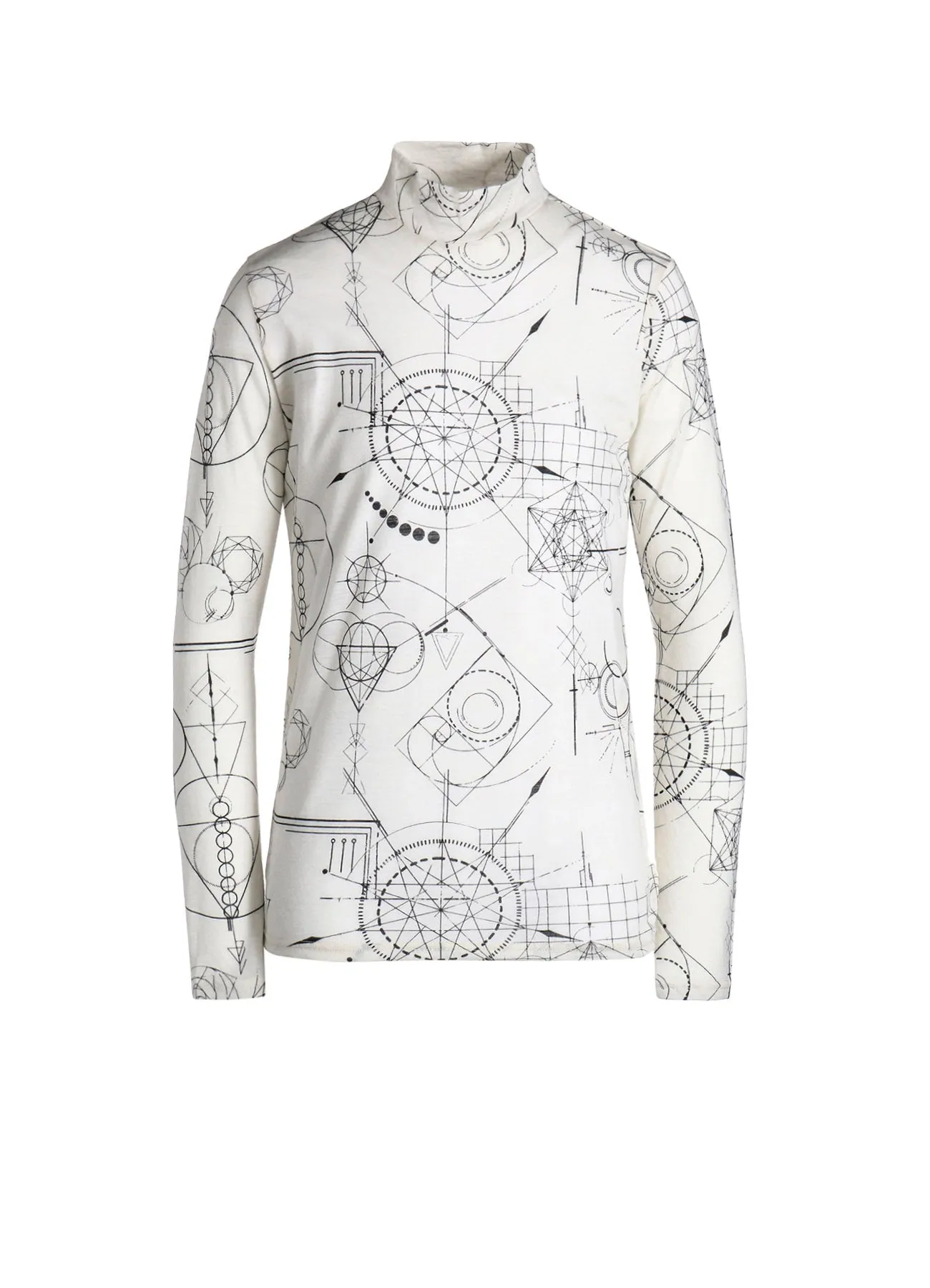 TATTOO PRINT HIGH NECK PULLOVER