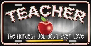 Teacher License Plate Car Tag