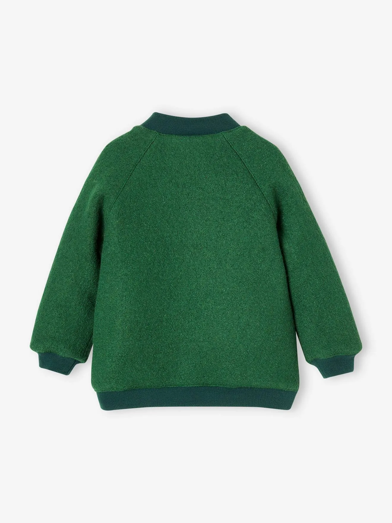 Teddy-Style Jacket in Bouclé Wool for Girls - english green