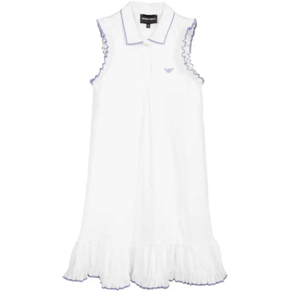 Teen White Logo Polo Dress