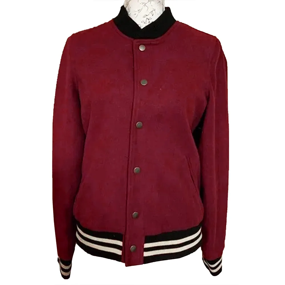 The Vampire Diaries S04 Nina Dobrev Burgundy Varsity Jacket