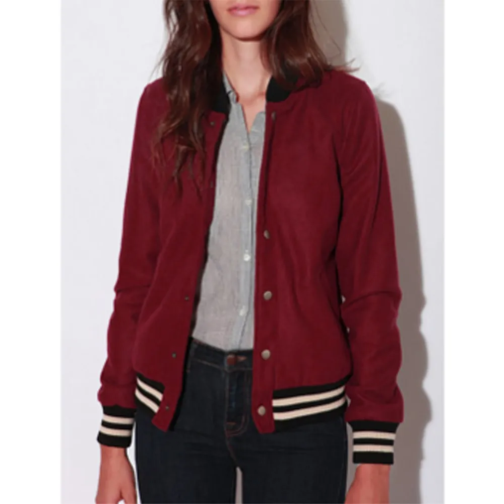 The Vampire Diaries S04 Nina Dobrev Burgundy Varsity Jacket