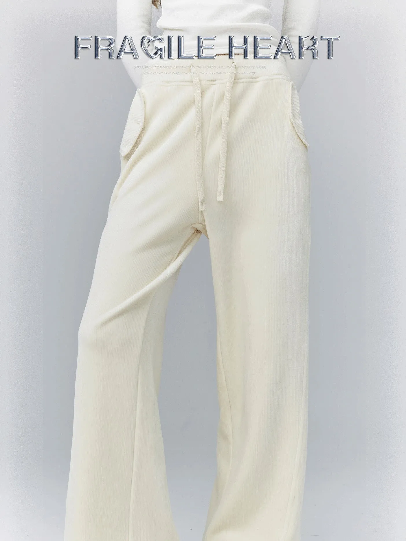 Thick Casual Straight Plain Sweat Wide-Pants