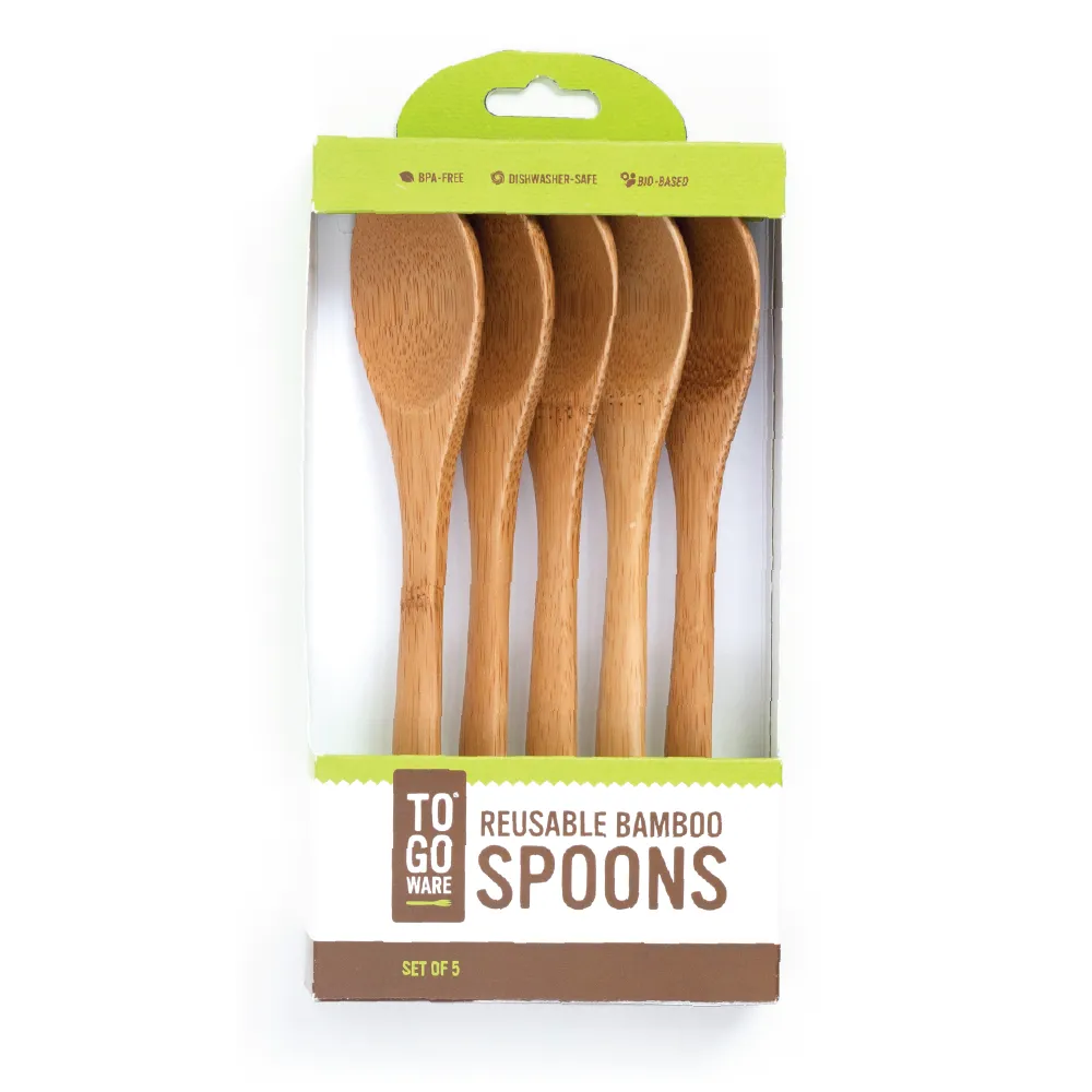 To-Go Ware REUSABLE BAMBOO SPOON 5 PACK