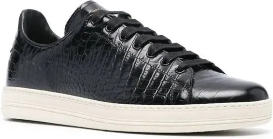 TOM FORD crocodile-embossed leather sneakers Black