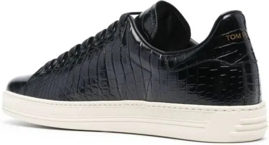 TOM FORD crocodile-embossed leather sneakers Black