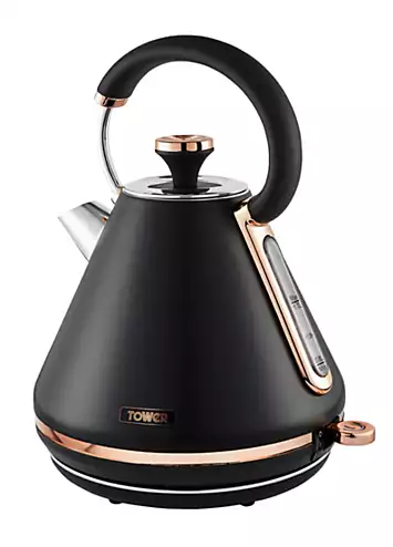 Tower Cavaletto 1.7L Pyramid Kettle 3000W T10044RG - Black and Rose Gold | Kaleidoscope