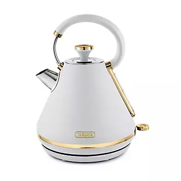 Tower Cavaletto 1.7L Pyramid Kettle with Fast Boil 3000W T10044WHT - Optic White and Champagne | Kaleidoscope