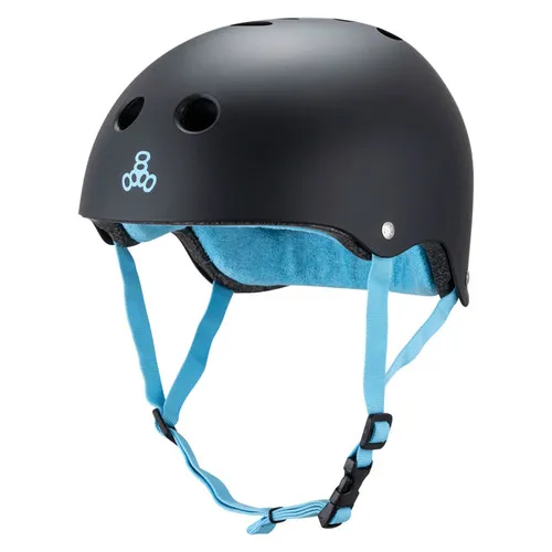 Triple 8 Skateboard Helmet Certified Sweatsaver Skate Like a Girl Black/Blue Size L/XL