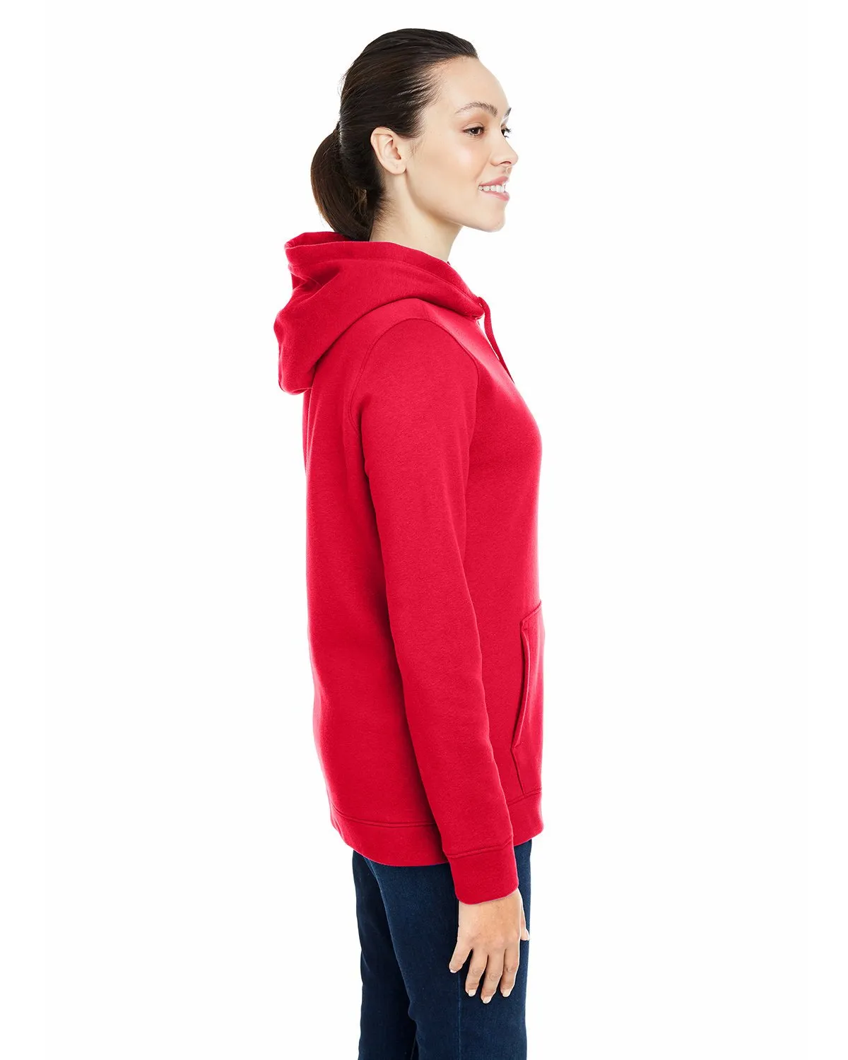 Under Armour Ladies Hustle Pullover Hooded Sweatshirt 1300261 RED/ WHITE 600