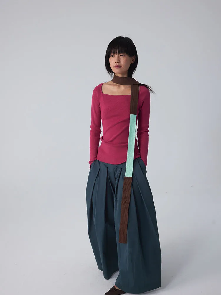 Unisex Loose Balloon Wide-Leg Plain Wide-Pants