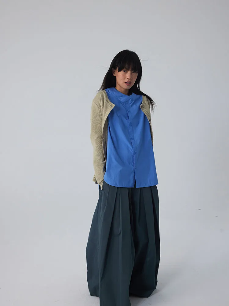 Unisex Loose Balloon Wide-Leg Plain Wide-Pants