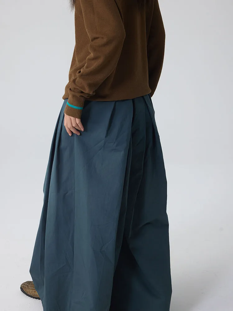 Unisex Loose Balloon Wide-Leg Plain Wide-Pants