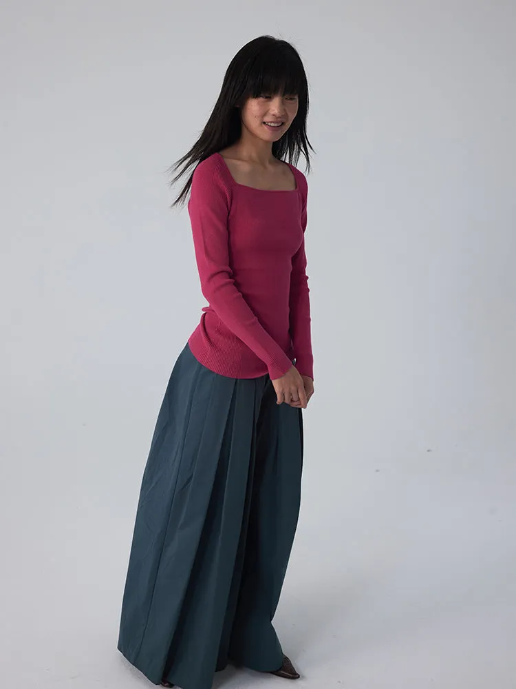 Unisex Loose Balloon Wide-Leg Plain Wide-Pants