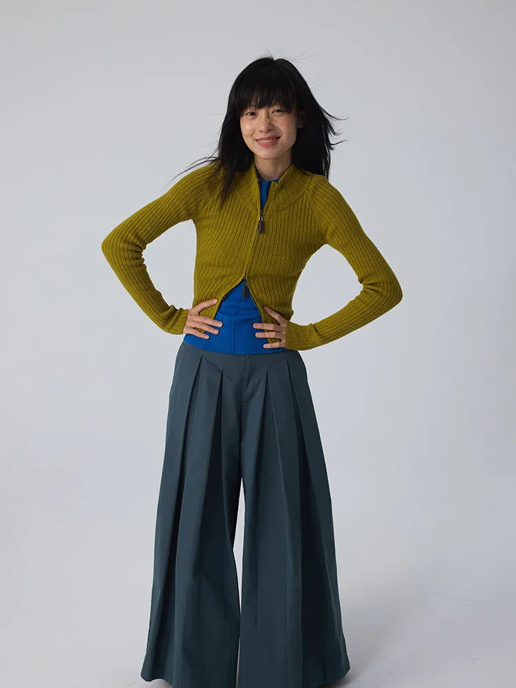 Unisex Loose Balloon Wide-Leg Plain Wide-Pants