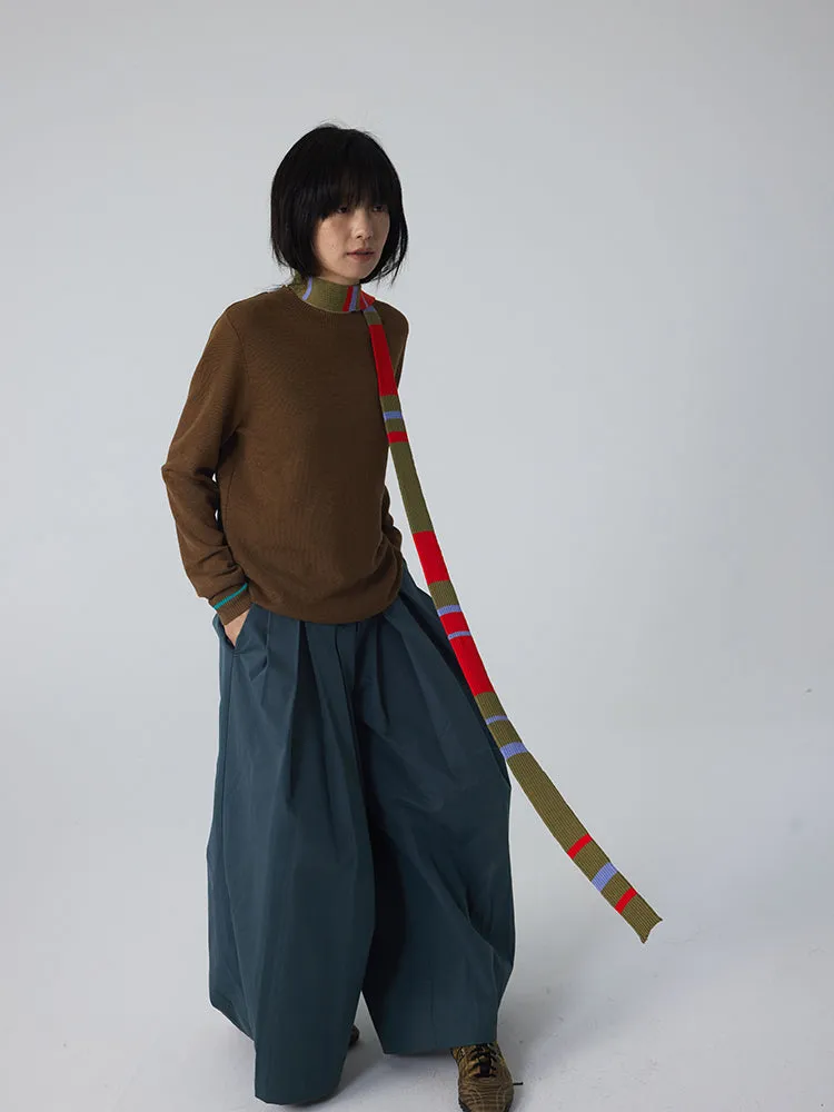 Unisex Loose Balloon Wide-Leg Plain Wide-Pants