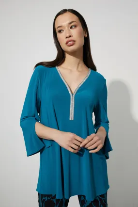 V-neck Flare Sleeve Pullover Style 223198