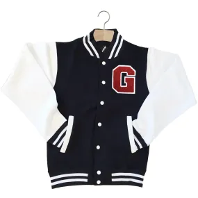 VARSITY BASEBALL JACKET UNISEX PERSONALISED WITH GENUINE US COLLEGE LETTER G