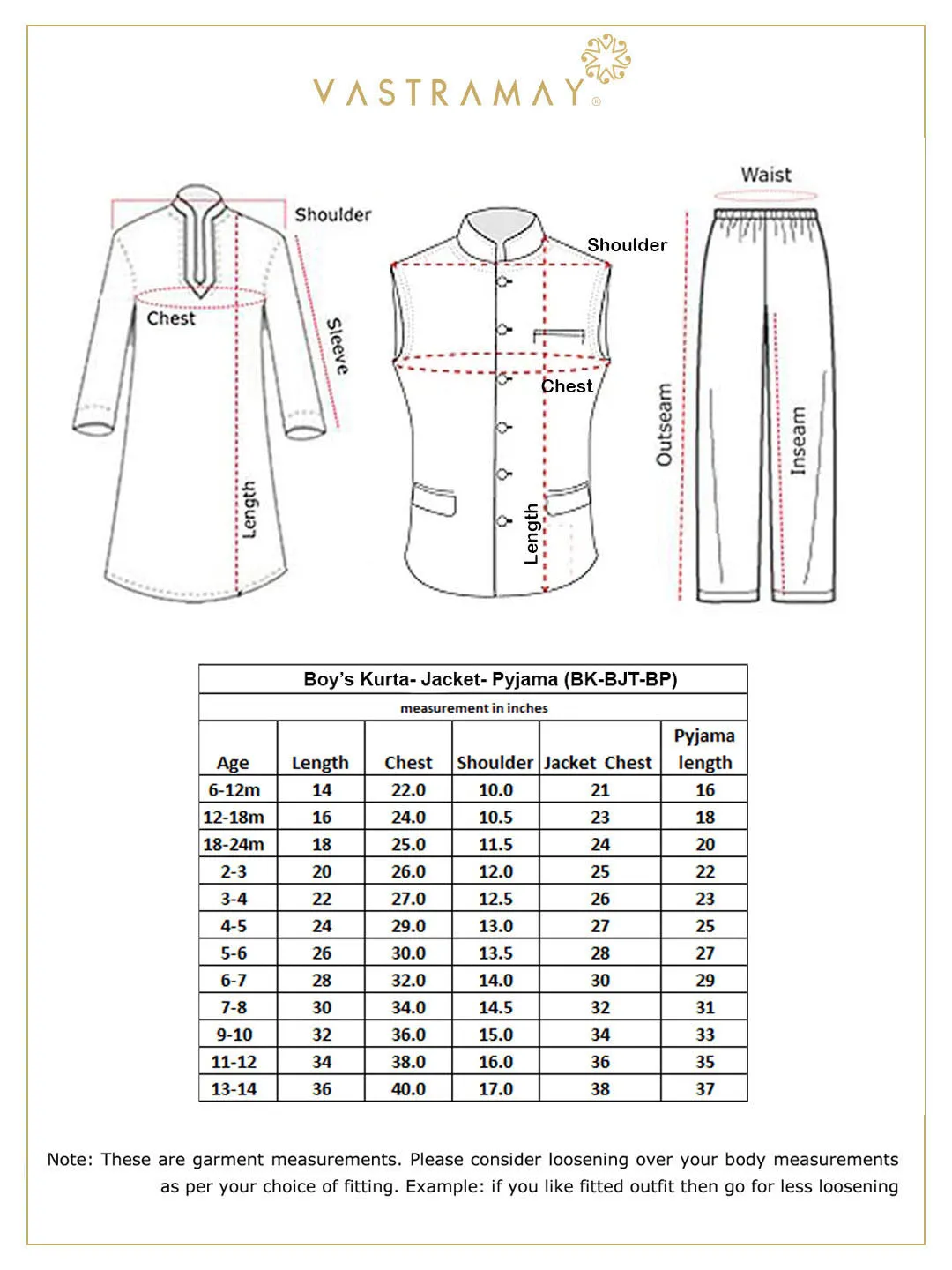 Vastramay Boys' Elephant Print Nehru Jacket, Orange Kurta And Pyjama Set