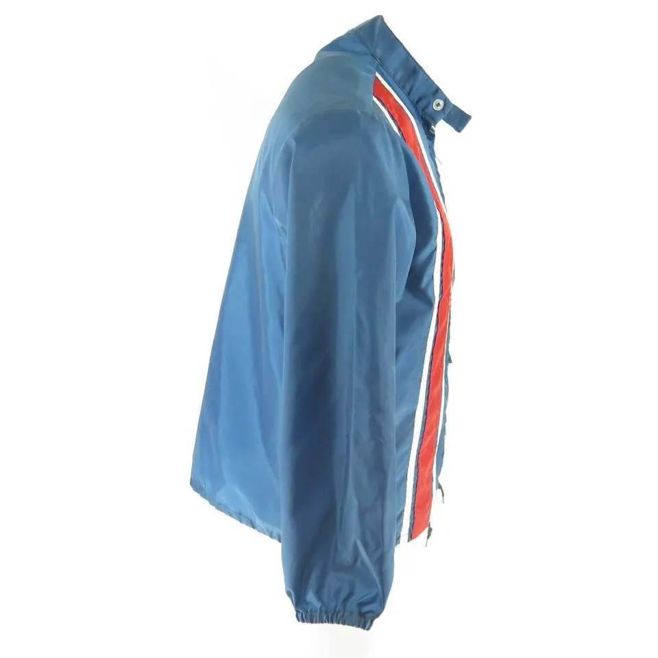 Vintage 70s Marathon Racing Jacket Mens M Stripe Patch Swingster USA