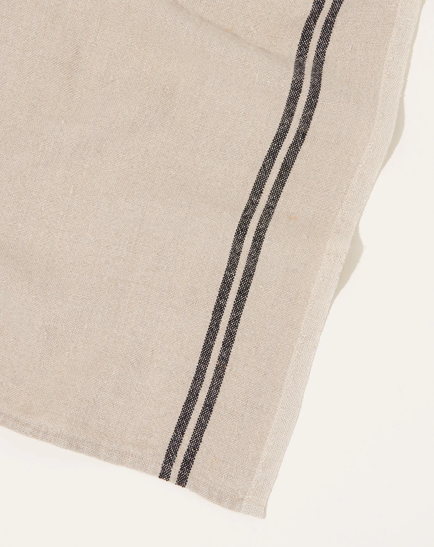 Vintage Linen Stripe Napkins in Natural and Black, Set of 4