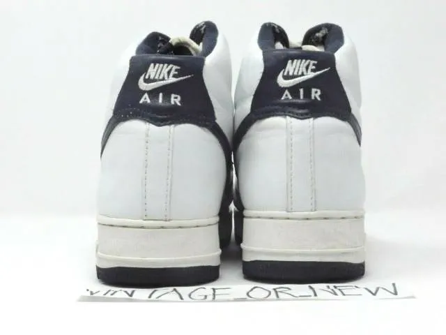 VTG 2000 Nike Air Force 1 High White Midnight Navy 63003...