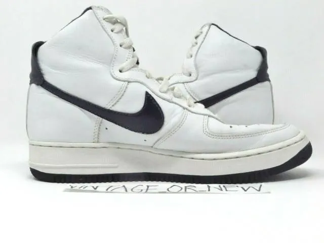 VTG 2000 Nike Air Force 1 High White Midnight Navy 63003...