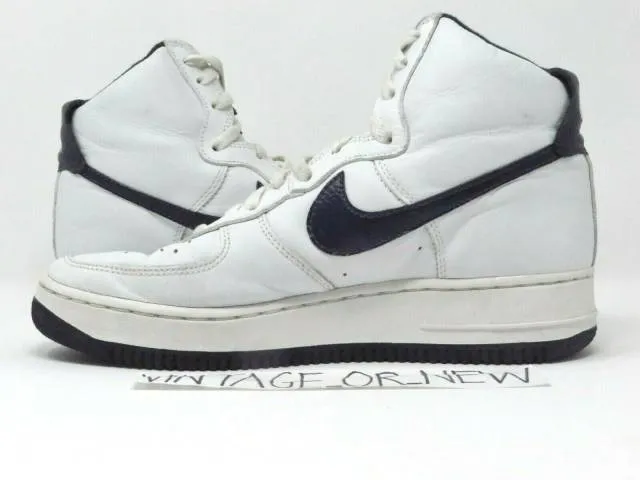 VTG 2000 Nike Air Force 1 High White Midnight Navy 63003...