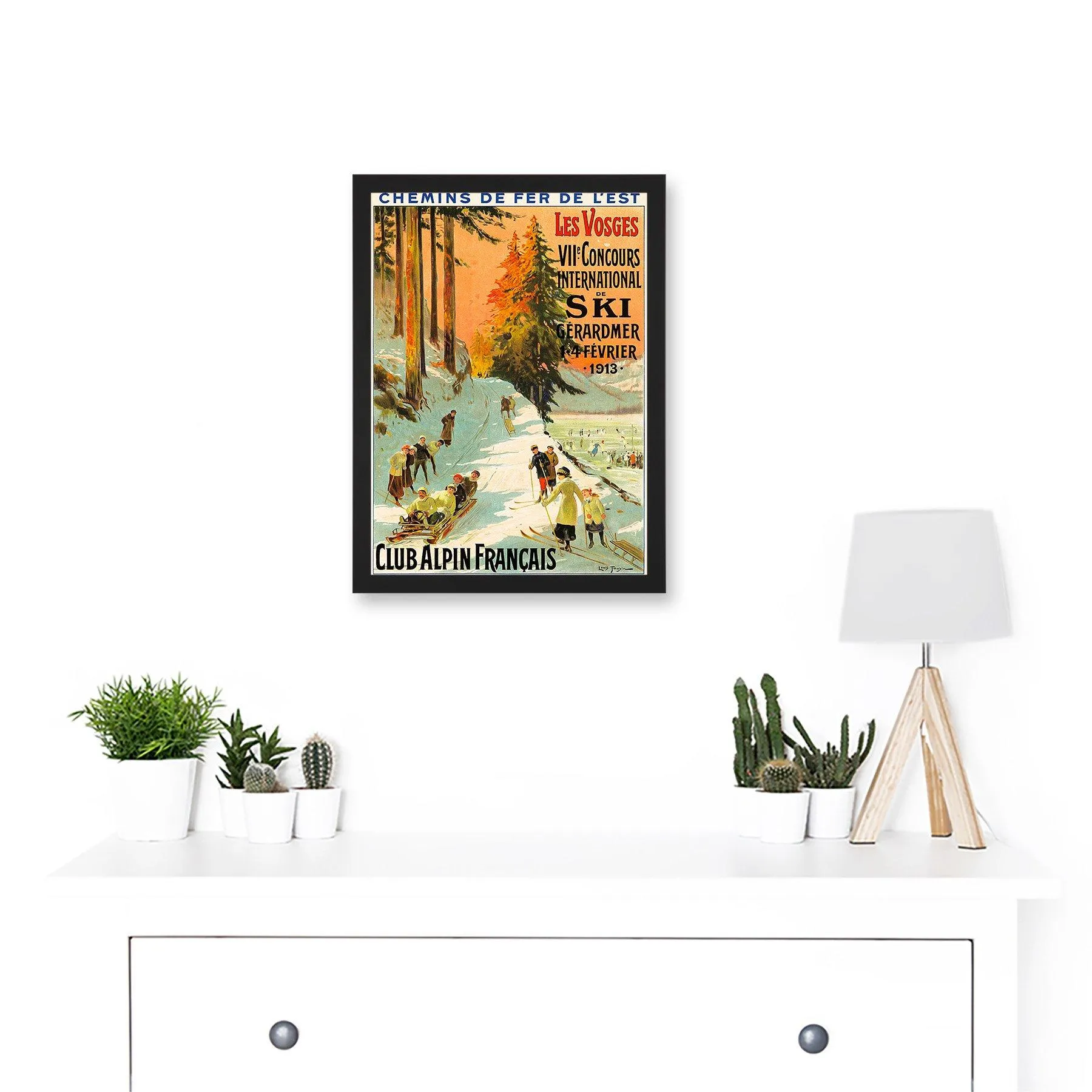 Wall Art & Pictures | Advert Ski Contest Vosges France Alpine Club Winter Sport A4 Artwork Framed Wall Art Print | Artery8