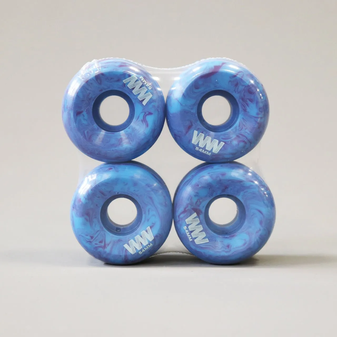 Wayward 54 mm 83b Swirl Formula Skateboard Wheels Turquoise / Purple