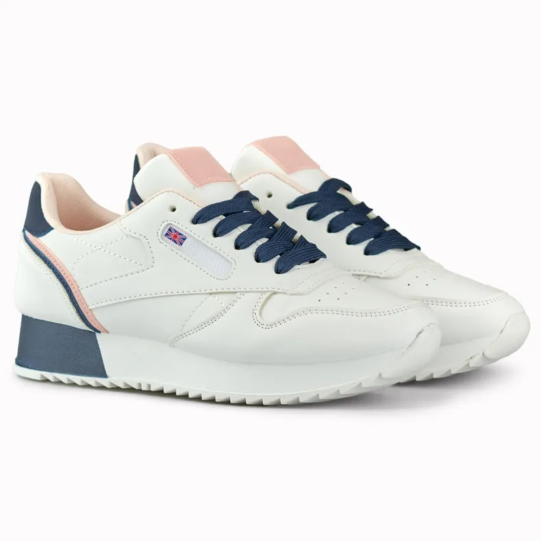 White and blue women's classic sports sneakers