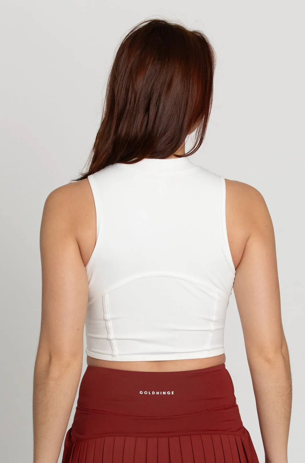 White Sleeveless Crop Top