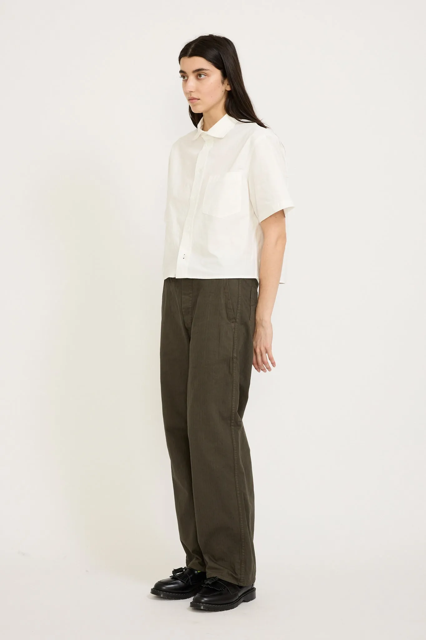 Wide Fit French Works Pants Coffee Brown Womens