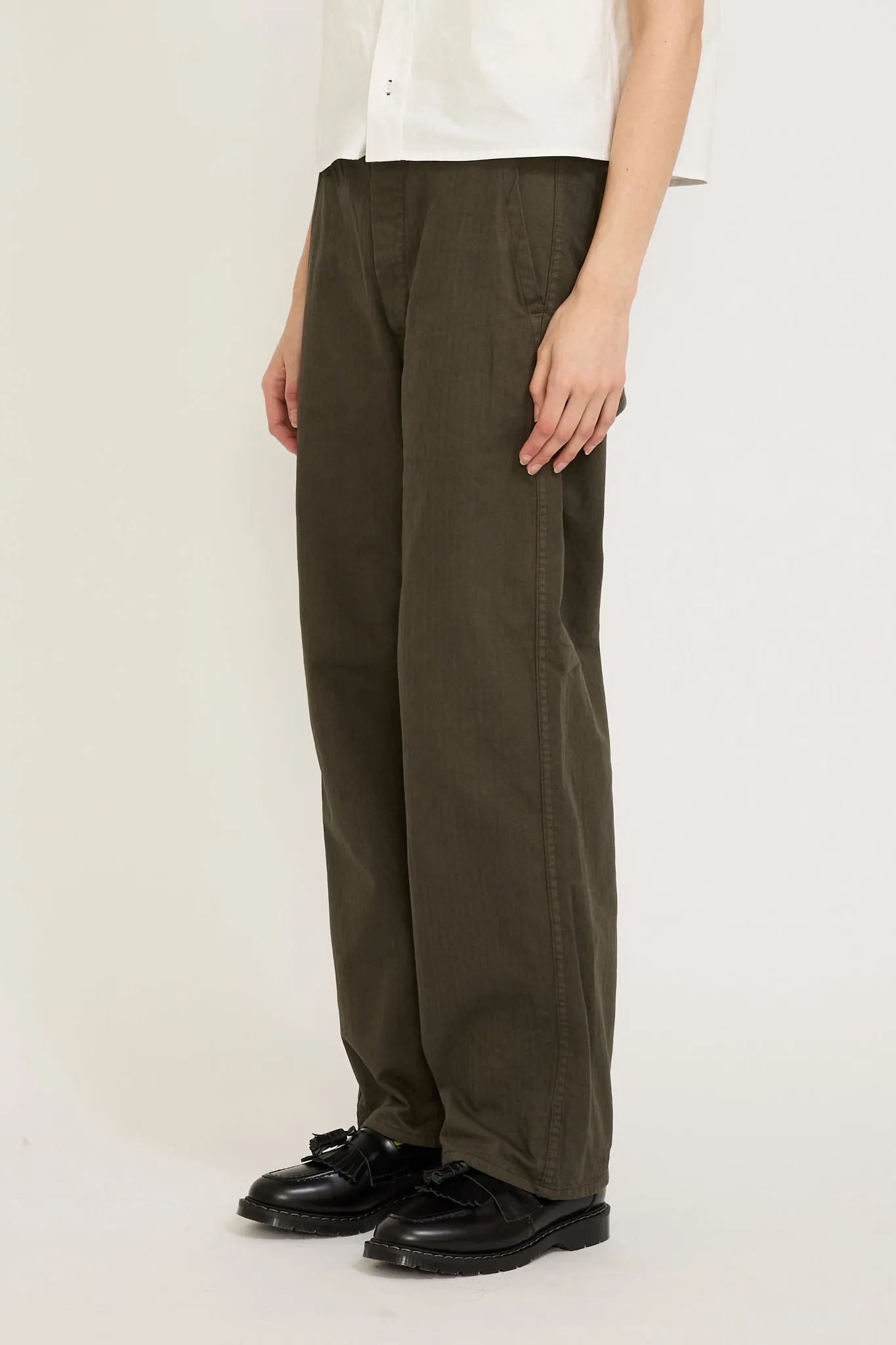 Wide Fit French Works Pants Coffee Brown Womens