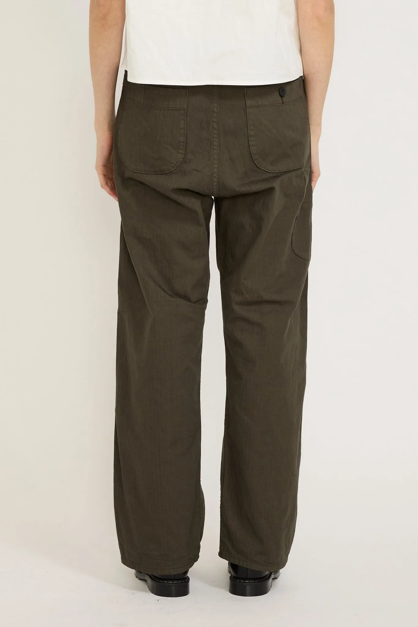 Wide Fit French Works Pants Coffee Brown Womens