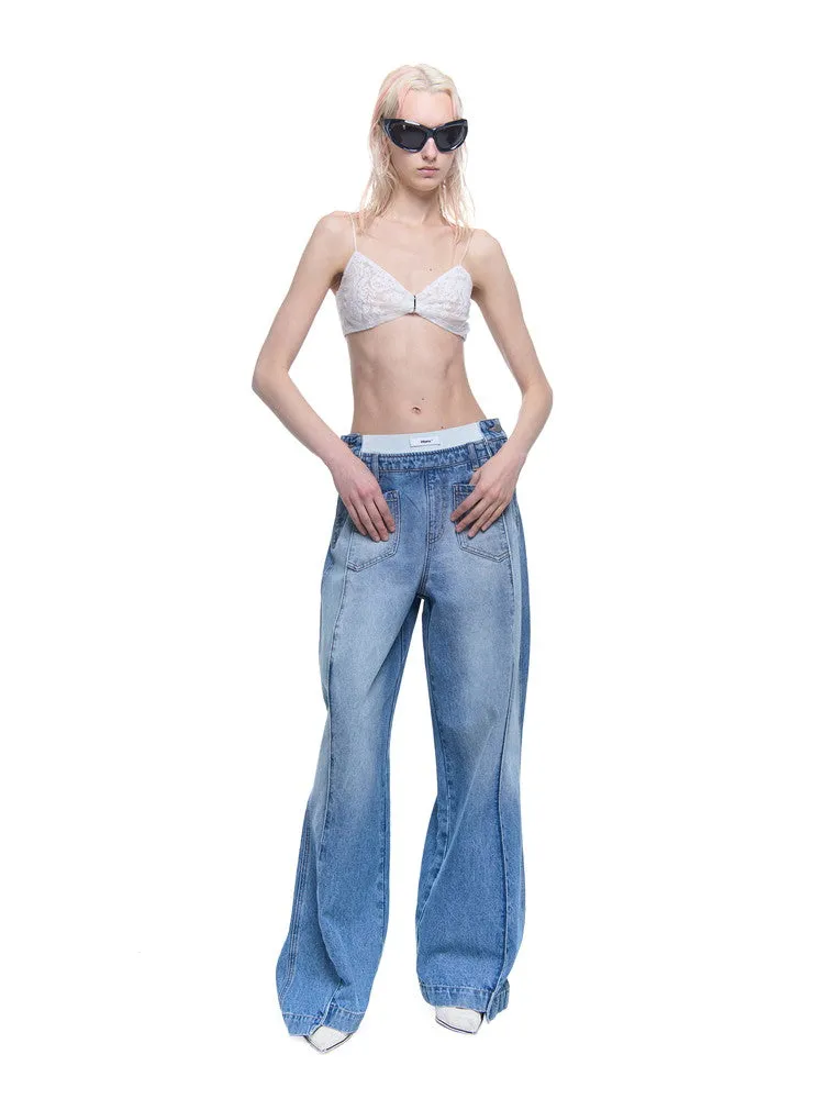 Wide-Leg Denim Loose Casial Pants