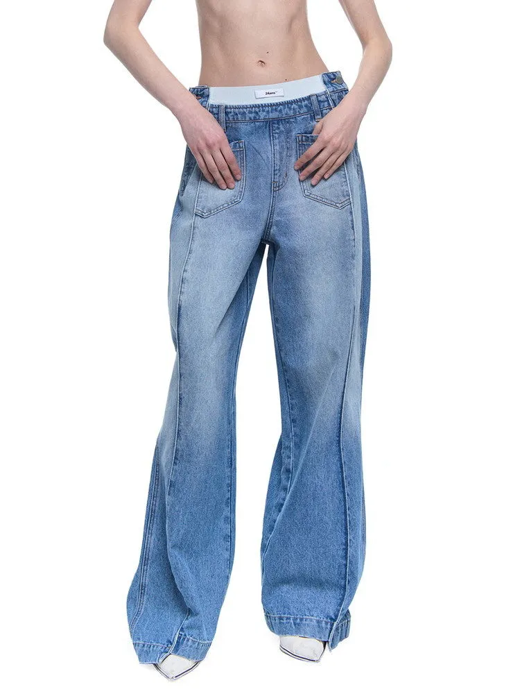 Wide-Leg Denim Loose Casial Pants