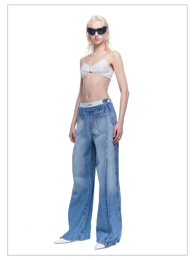 Wide-Leg Denim Loose Casial Pants