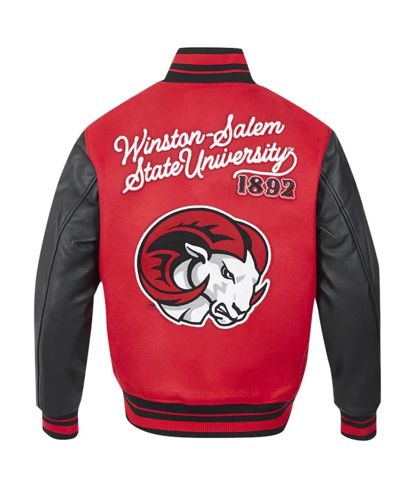 Winston-Salem State Rams HBCU Red and Black Varsity Jacket 