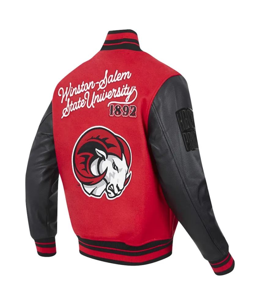 Winston-Salem State Rams HBCU Red and Black Varsity Jacket 