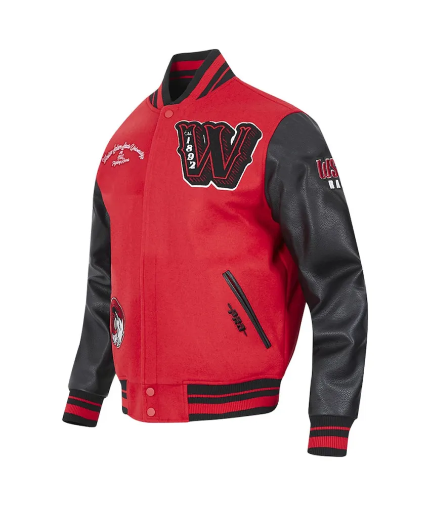 Winston-Salem State Rams HBCU Red and Black Varsity Jacket 