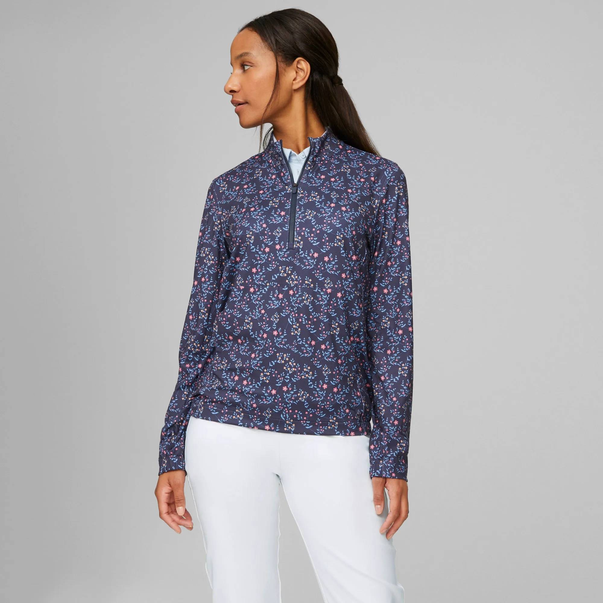 Women's CLOUDSPUN Mirco Floral Golf 1/4 Zip