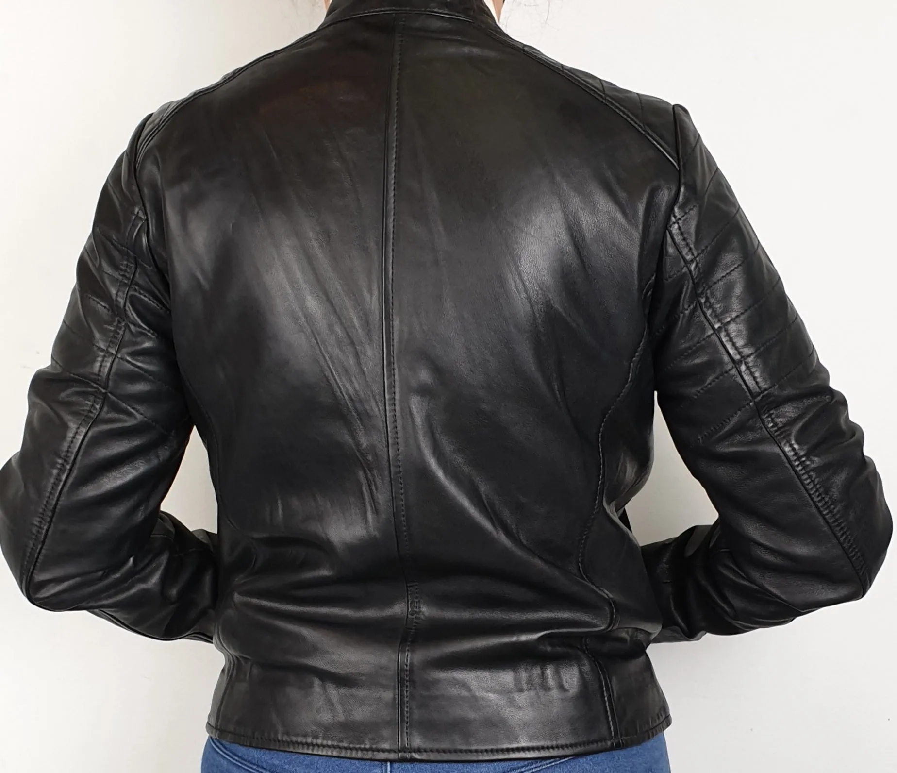 Women's Leather Zip Jacket 7WD3302