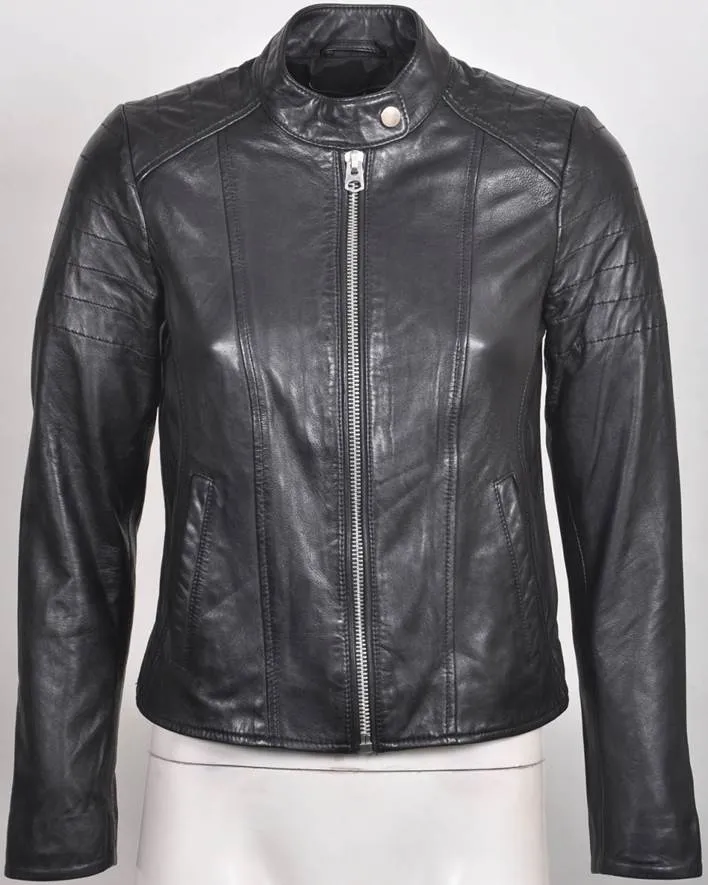 Women's Leather Zip Jacket 7WD3302