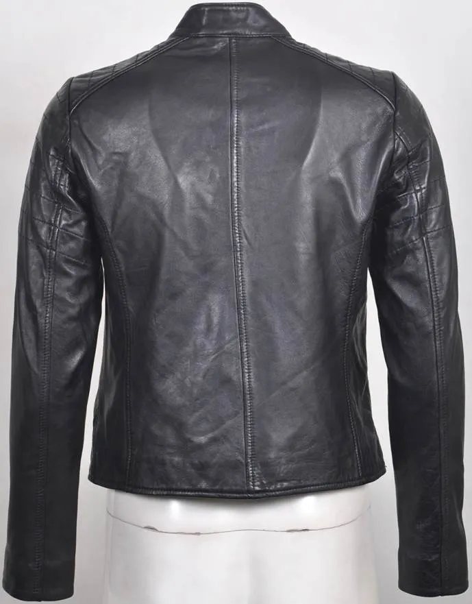 Women's Leather Zip Jacket 7WD3302