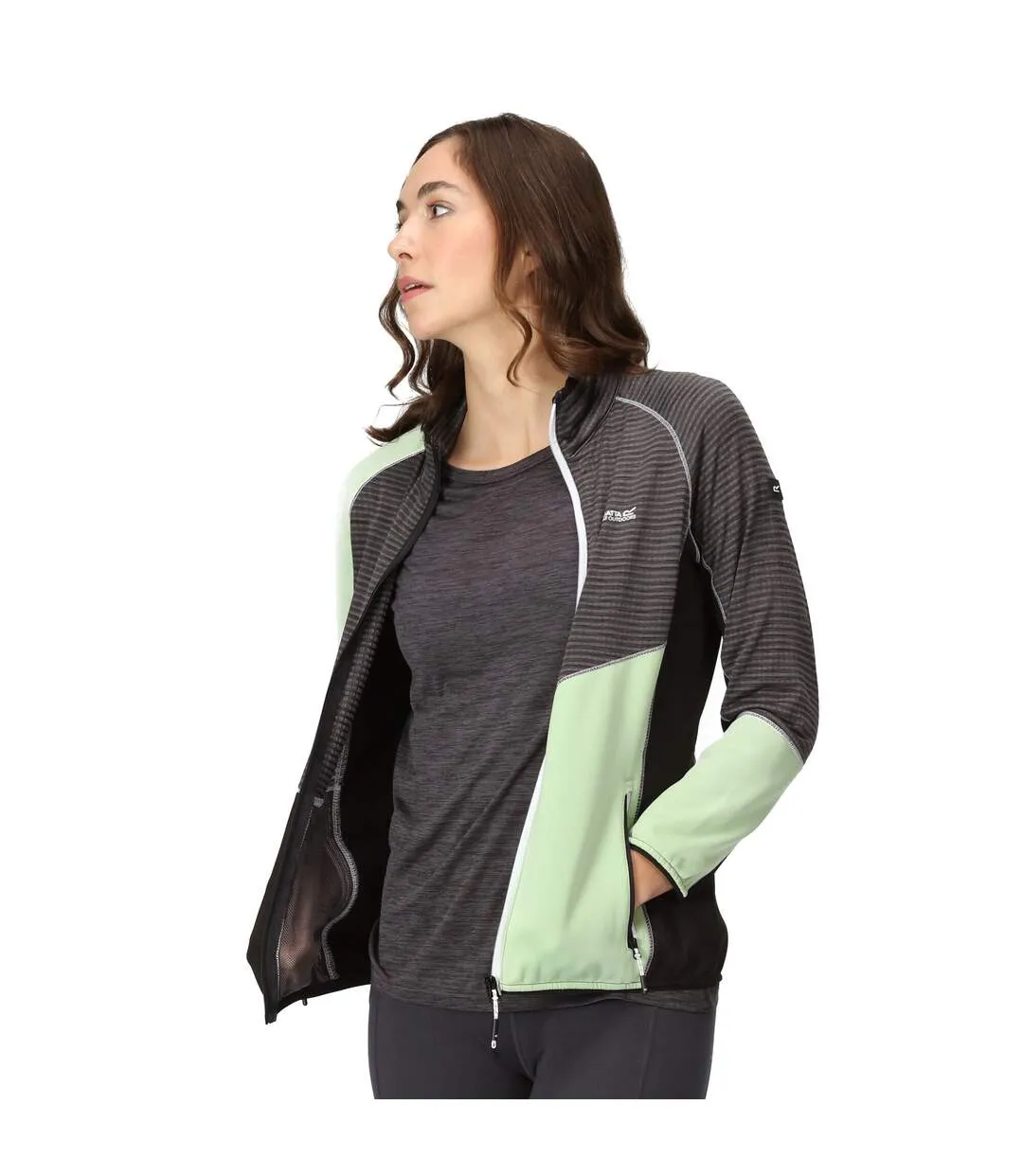 Womens/ladies yare viii lightweight jacket seal grey/quiet green Regatta