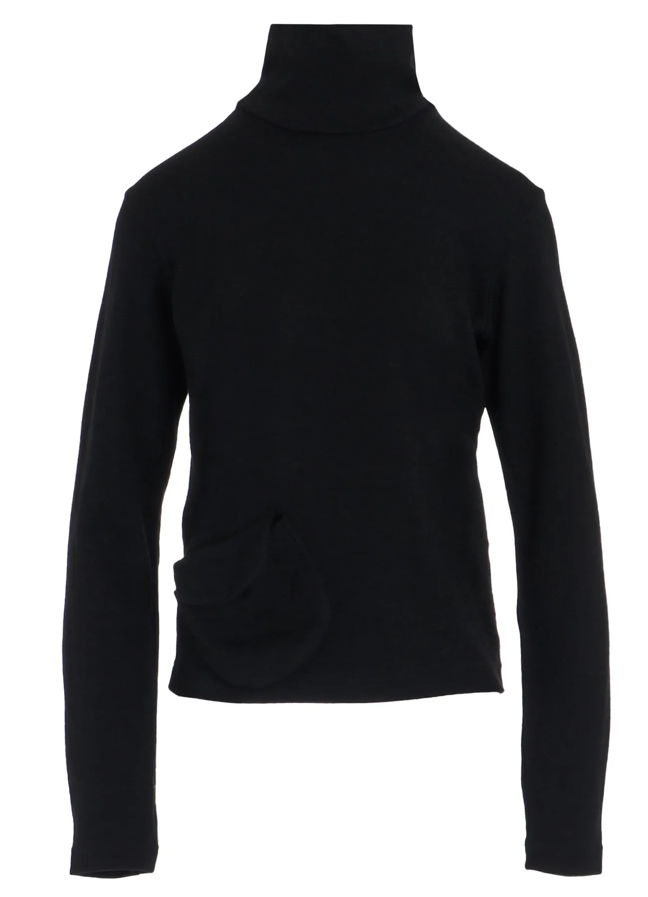 WOOL JERSEY HIGH NECK PULLOVER WITH POCKET