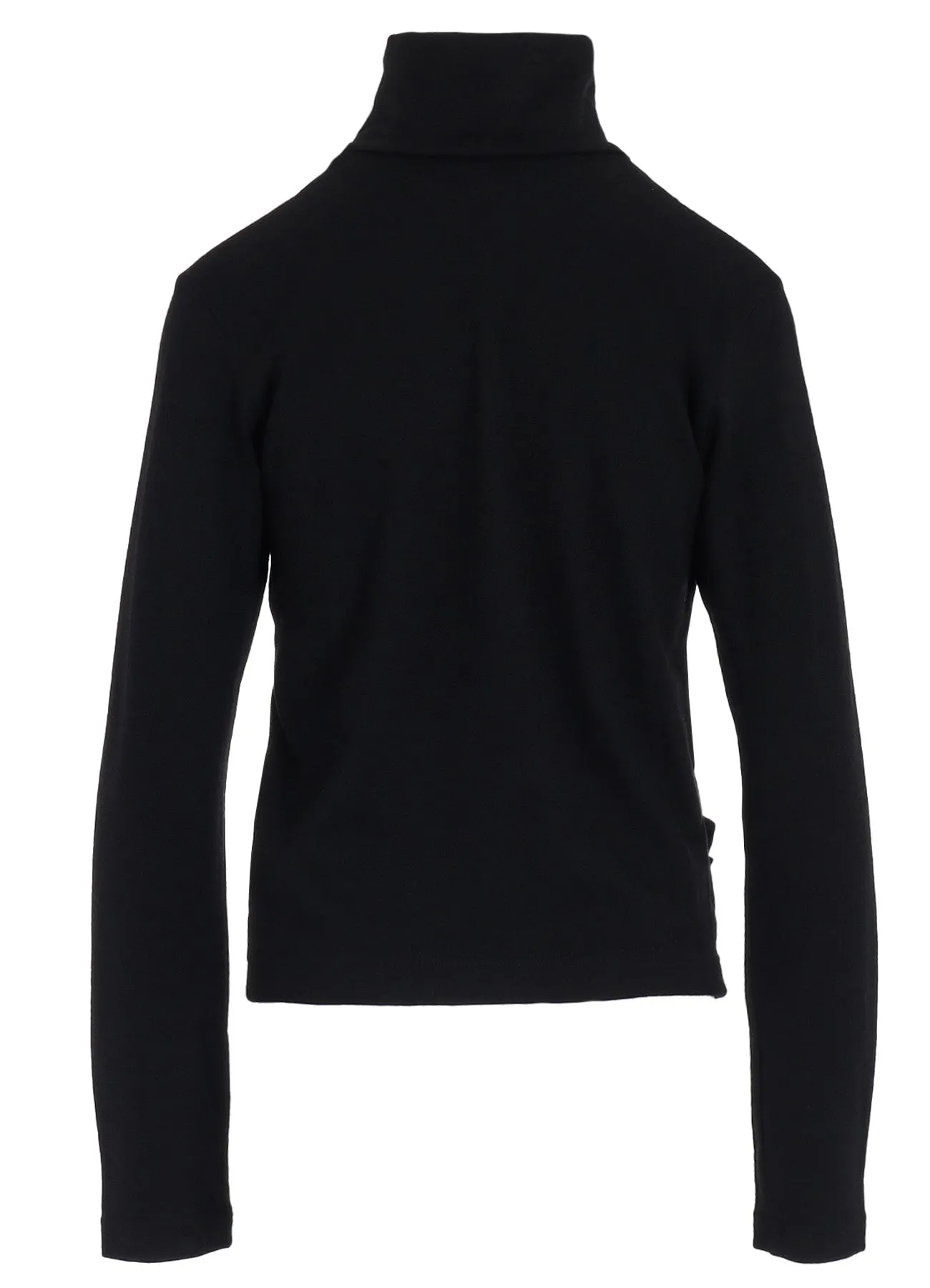 WOOL JERSEY HIGH NECK PULLOVER WITH POCKET