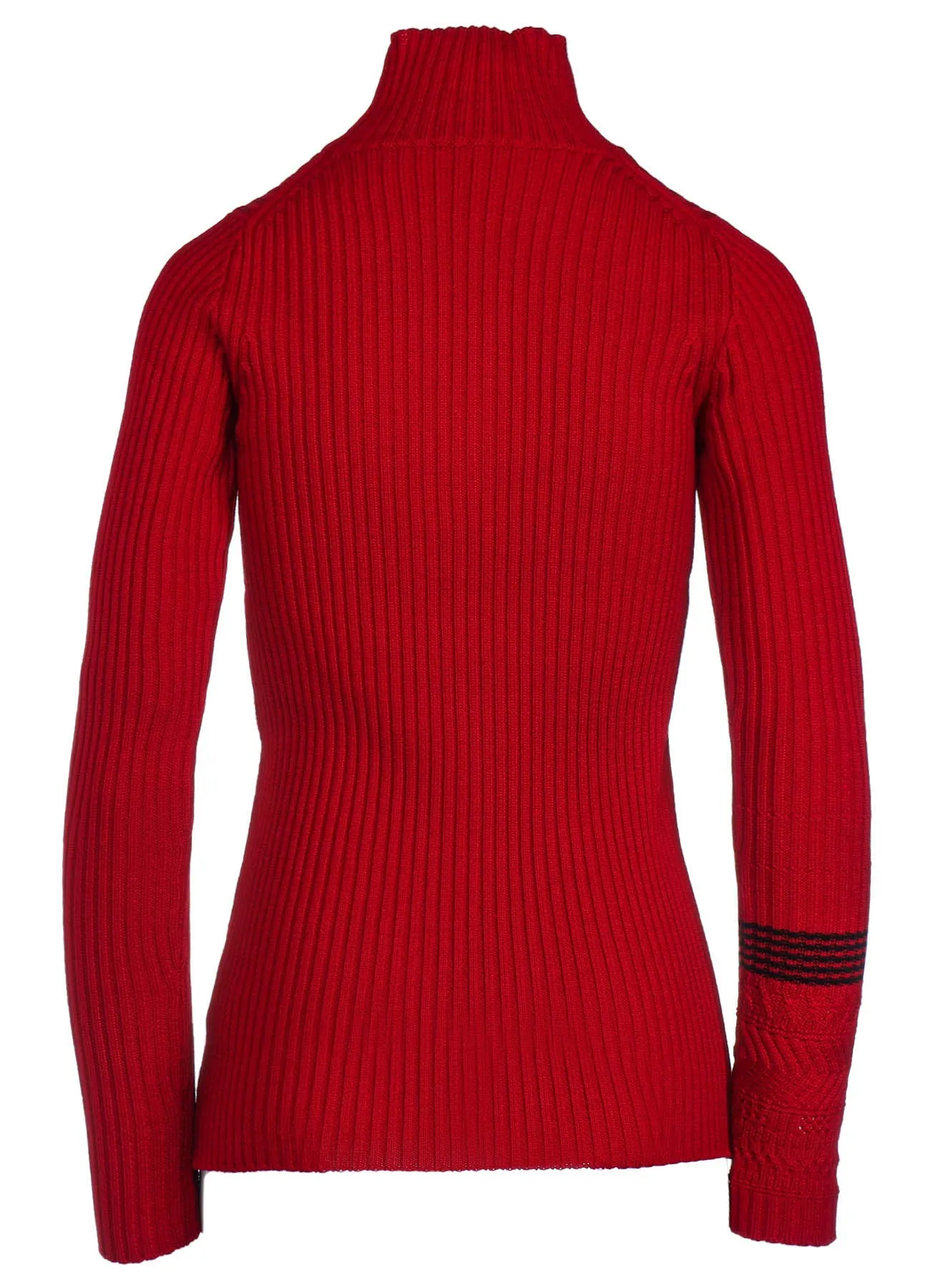 WOOL RIB HIGH NECK PULLOVER