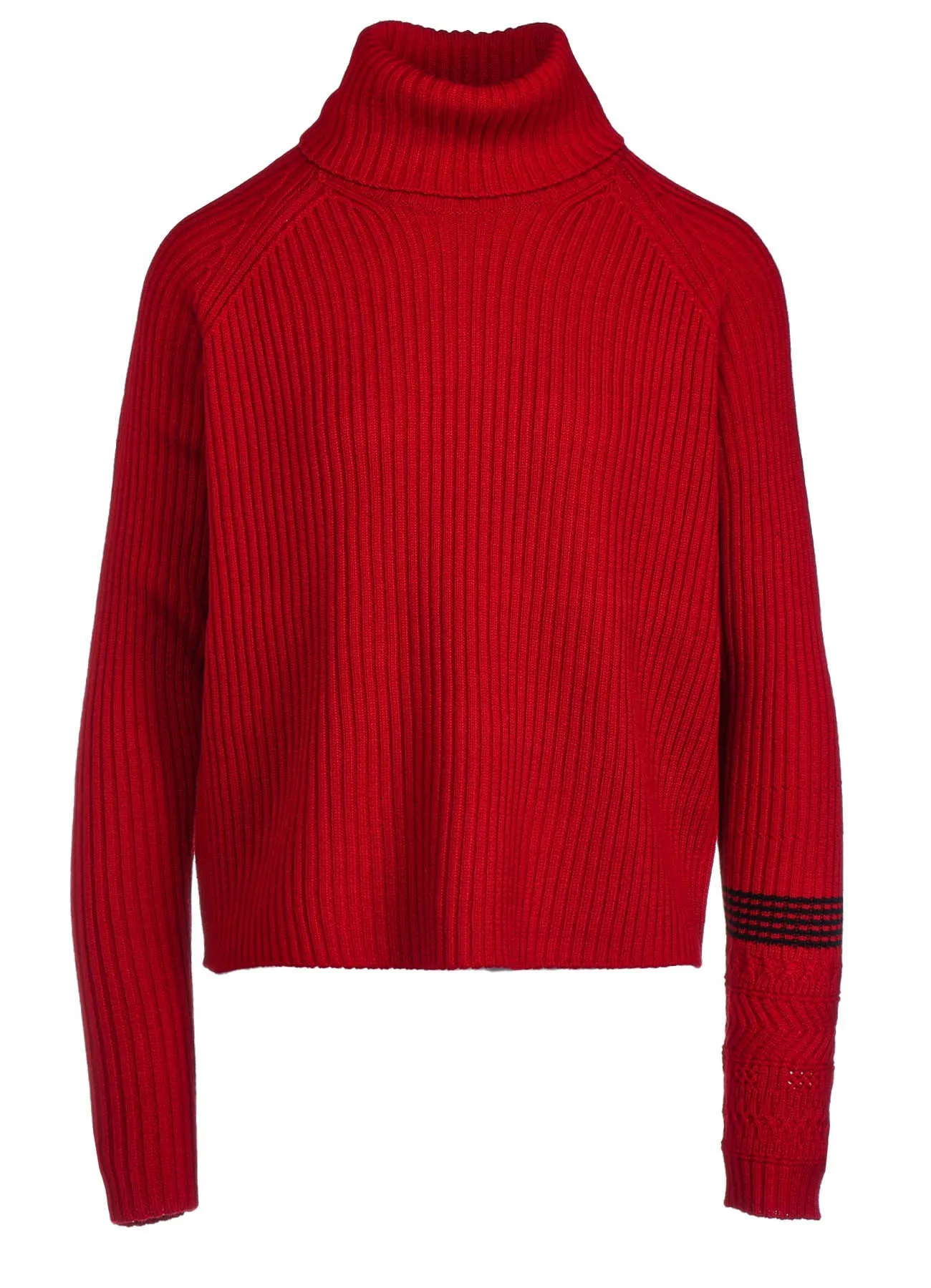 WOOL RIB TURTLE NECK PULLOVER